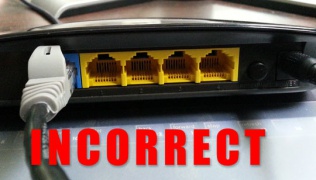 plugged into WAN: incorrect